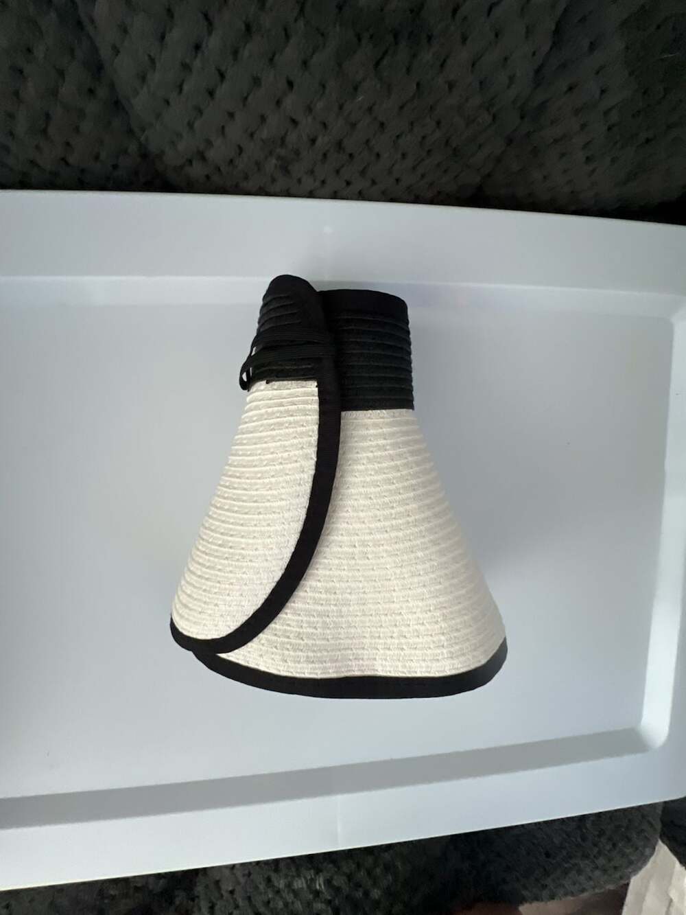 West Loop Women's Packable Straw Sun Visor, Beige and Black